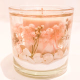 Pink Champagne Soy and Gel Wax Botanical Candle (Large)